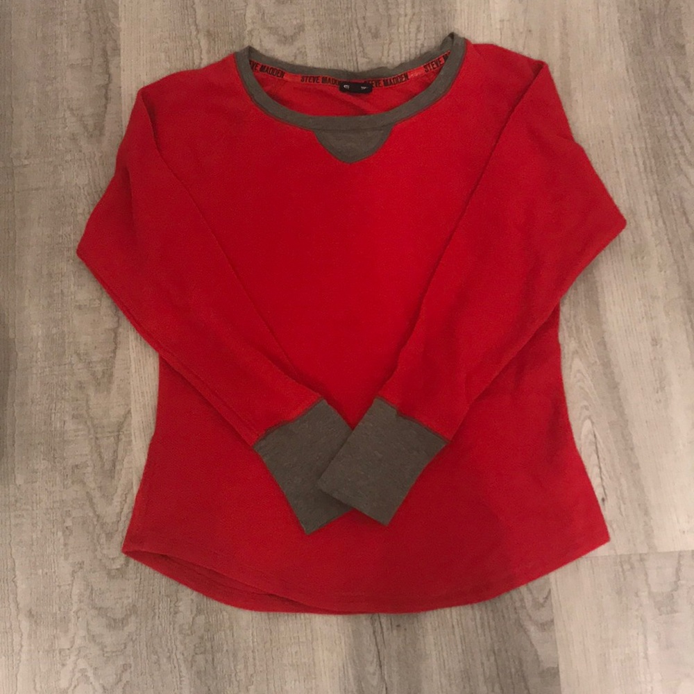 Red long sleeve Steve Madden shirt